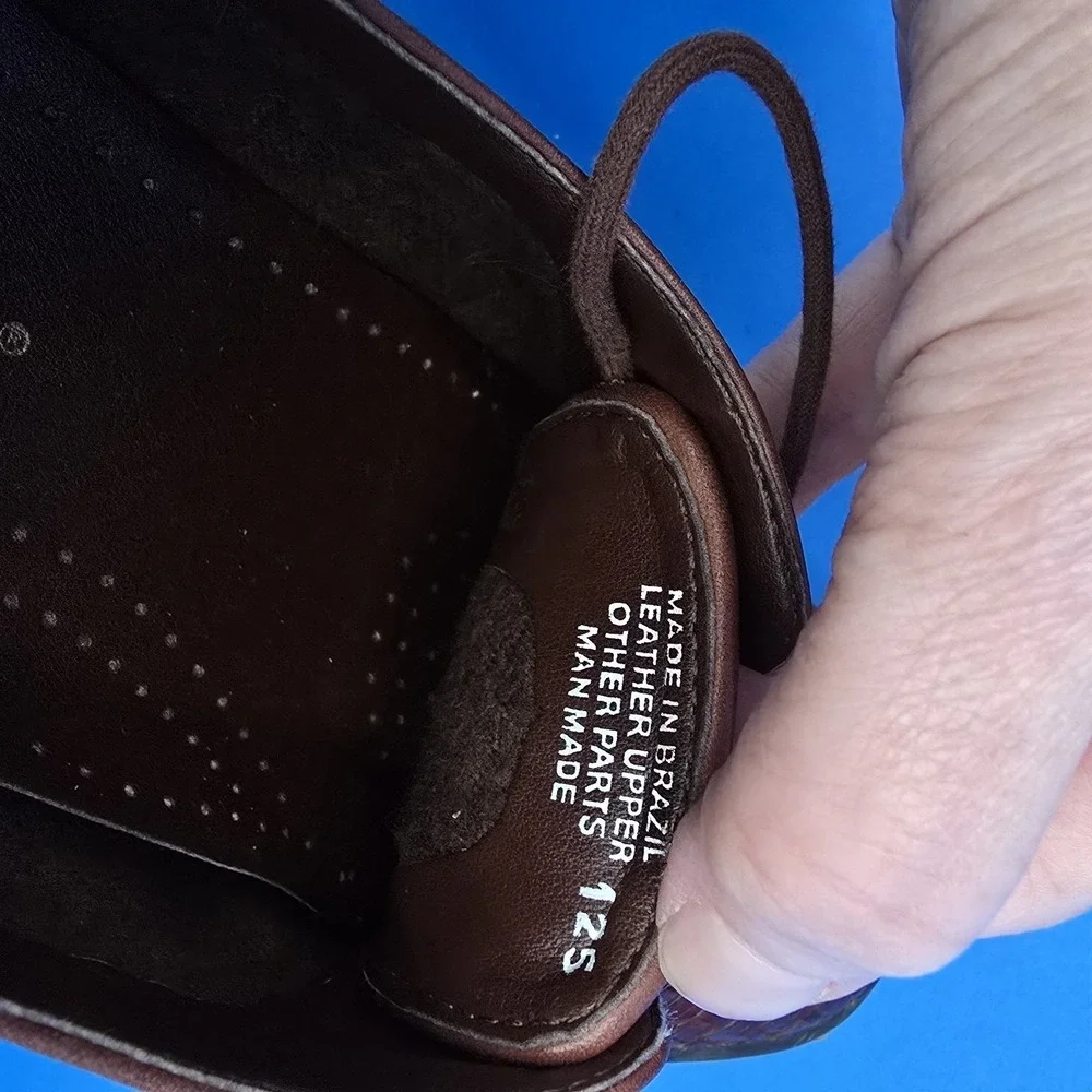 Trotters Hilda Brown Woven Leather Lace Up Loafers Shoes‎ 7.5M EUC fits like 7